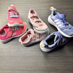 Toddler Girls Lot Of 3 Mixed Brand Sneakers Size 9