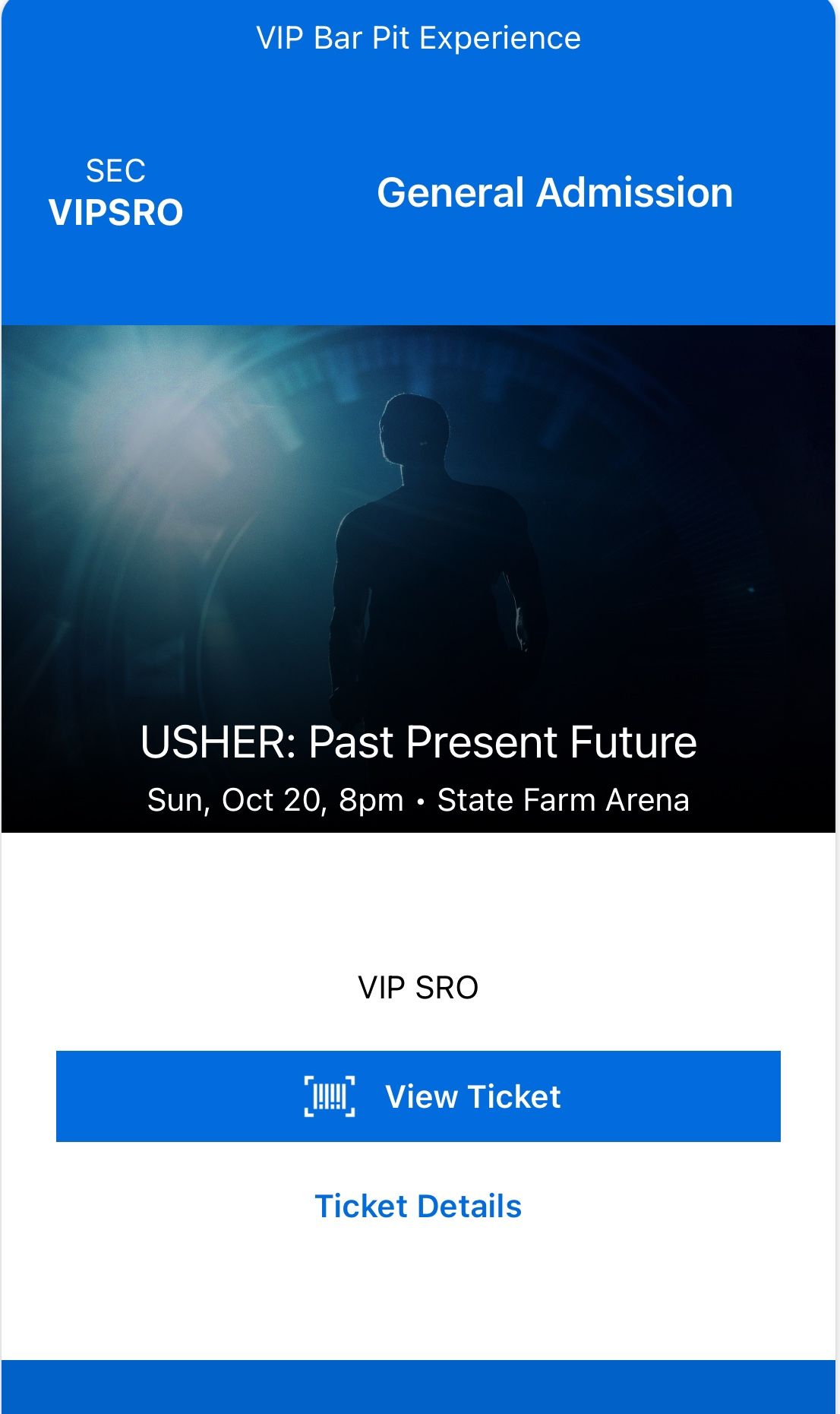 VIP Bar Tickets for Usher