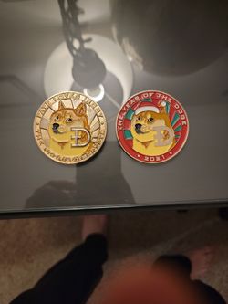 Large Doge Coins 2.5 Inch Diameter 