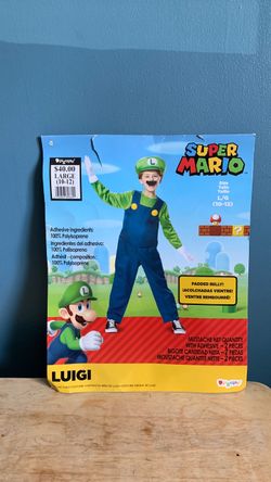 HALLOWEEN SUPER MARIO LUIGI KIDS SIZE LARGE 10-12 COSTUME