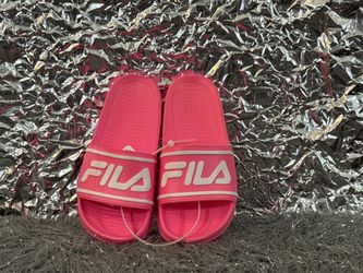 New FILA Slides Sandals Shoes Beach Shower Pink/White Girl’s Size 1 1/2 Youth