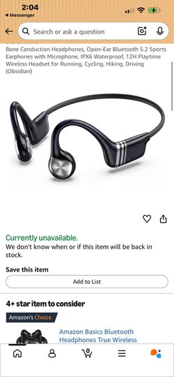 Bone Conduction Headphones, Open-Ear Bluetooth 5.2 Sports Earphones with Microphone