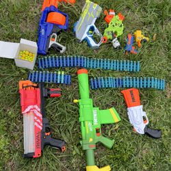Assortment Of NERF toy Guns