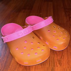 Crocs Translucent Orange/Pink Youth Shoes Size 1