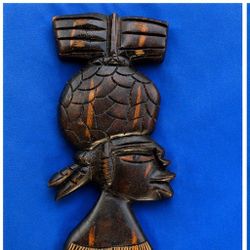 Beautiful carved African face hanging decor