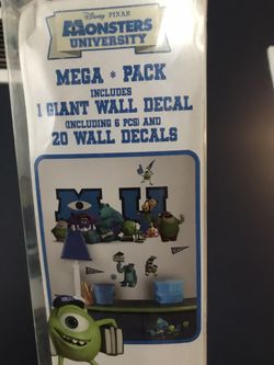 Monsters Inc wall decals & lamp