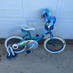 Frozen Kids  Huffy Bike W/ Helmet And Training Wheels