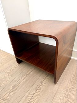 Aster Brown 23" Wide Rectangle Wood End Table | Shelf | Bentwood