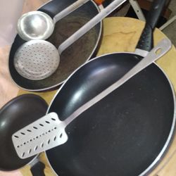 Pans All 3 Dollars And Utensils 