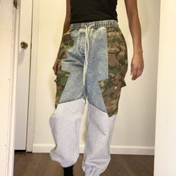 3.1 Phillip Lim Patchwork Camo Ripstop Joggers