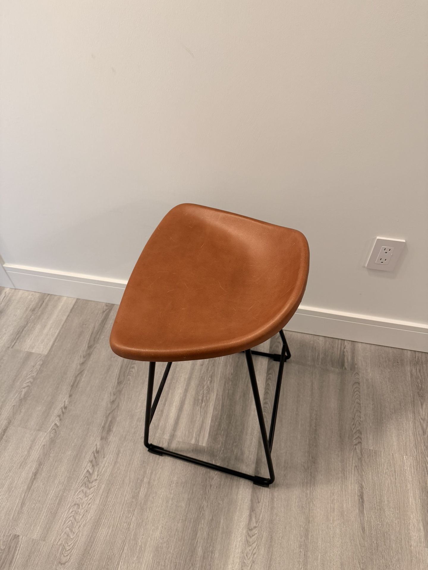 Pottery Barn Brenner Leather Counter Stools - Set Of 4