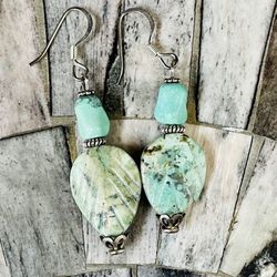 Turquoise Leaf Earrings