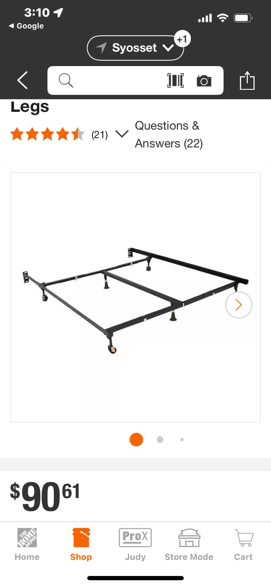 Queen, metal bedframe