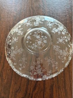 Rose etched crystal bowl