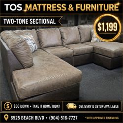 Two-Tone Sectional Sofa with Chaise 🚚WE DELIVER🚚