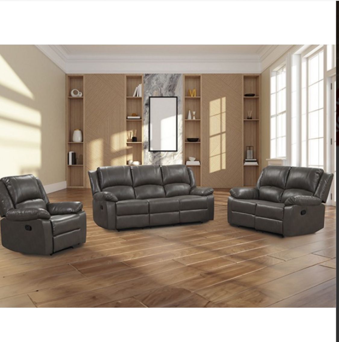 New 3 Piece Recliner Couch, Loveseat And Chair! Includes Free Delivery 🚚! Free Assembly!