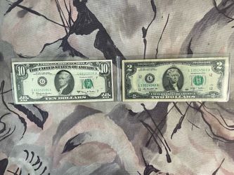 Series 2009 $2 dollar bill and Series 1963A $10 dollar bill