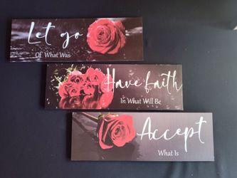 Three piece wooden wall art