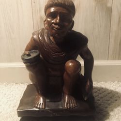 Vintage Hand carved Wooden Tribal Statue 8 X 6 X 14” H.  GC
