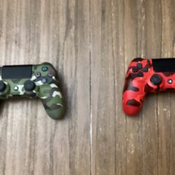 PS4 Controllers Red/green Camo 