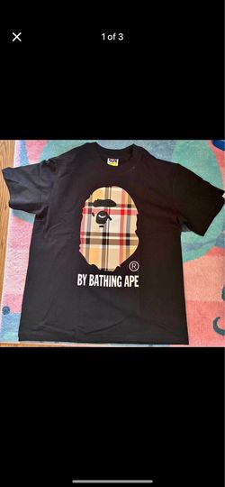 BAPE Plaid Ape Head Tee Black