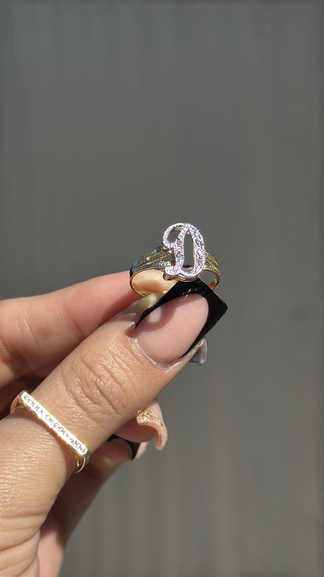 14k Gold Letter D Ring