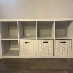 White cubical shelf