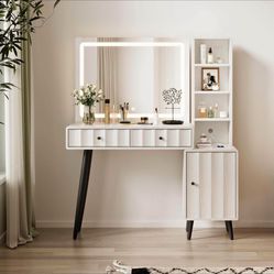 Brand New Vanity With Light Up Mirror And Two Drawers
