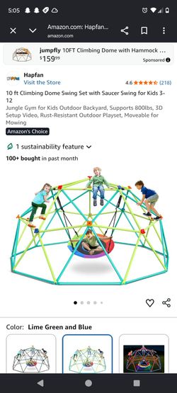 Climbing dome with swing and trampoline