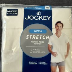 Mens Jockey Cotton Stretch V-Neck Undershirts