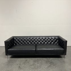 CB2, Savile Leather Tufted Sofa