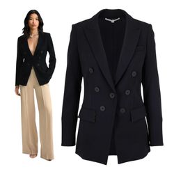 $698 VERONICA BEARD Matteo Jacket Blazer Sz 2 Black