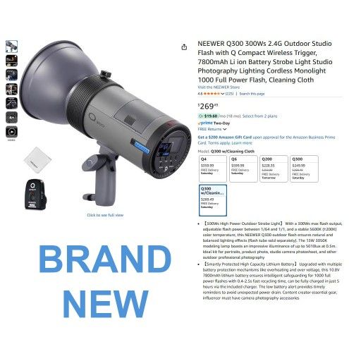 NEEWER Q300 300Ws 2.4G Outdoor Studio Flash with Q Compact Wireless Trigger