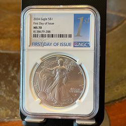 2024 W EAGLE $1 1st Day of Issue NGC MS70! Guaranteed BEST PRICE!
