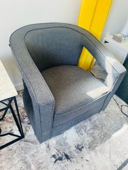 Modern Gray Swivel Accent Chair