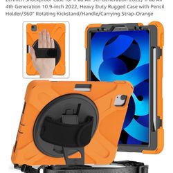 ZenRich Shockproof Case for iPad Air 5th Generation 2022/ iPad Air 4th Generation 10.9-inch 2022, Heavy Duty Rugged Case with Pencil Holder/360° Rotat