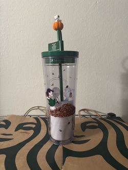 Starbucks Peanuts tumbler with Straw Topper