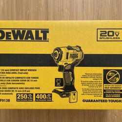 New Dewalt 20v Brushless Cordless 3/8-in Impact Wrench