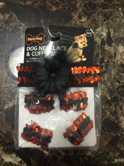 Dog necklace and cuffie set (halloween costume)
