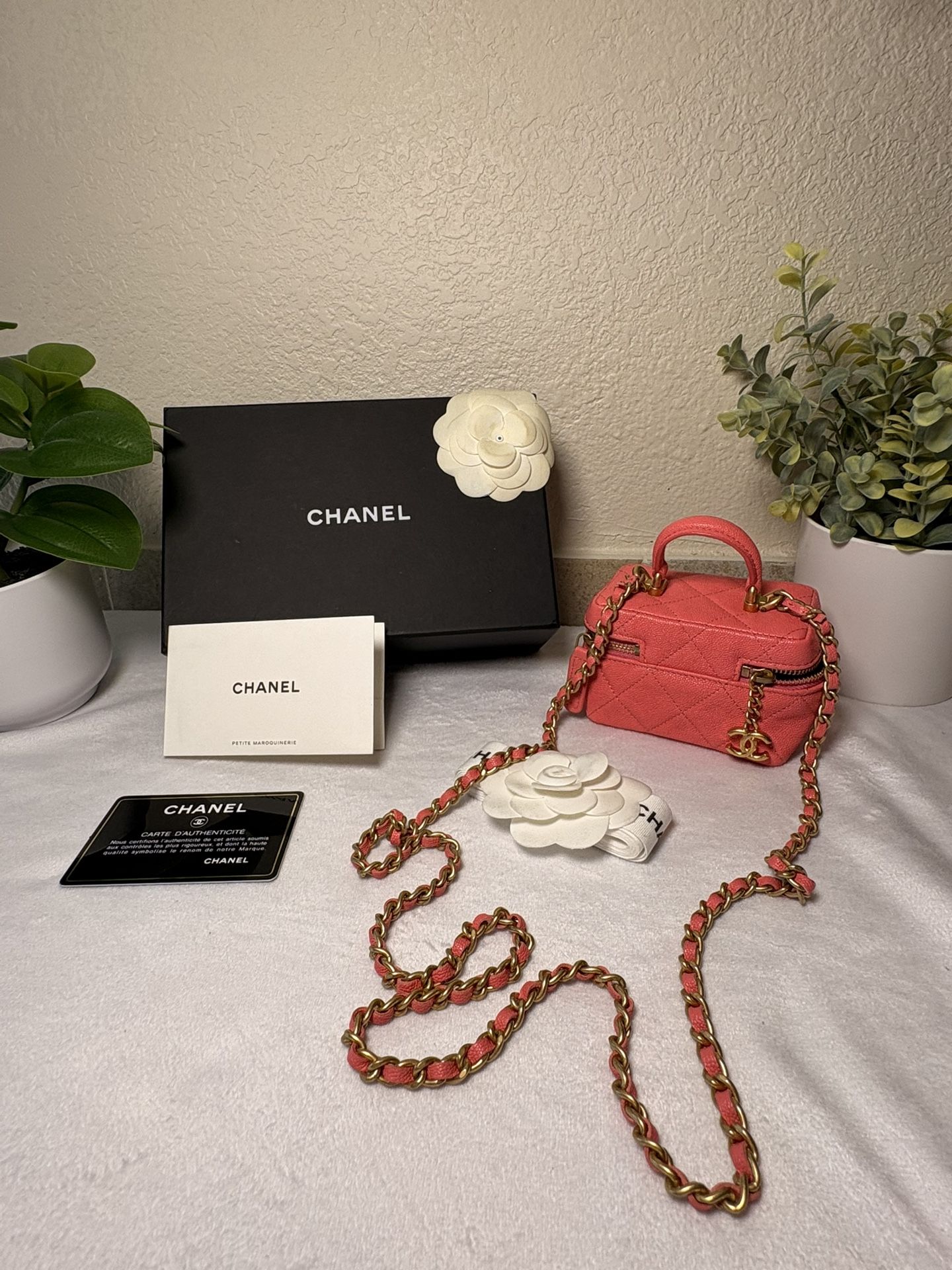 Chanel Mini Vanity Case – Pink Caviar Leather, Full Set
