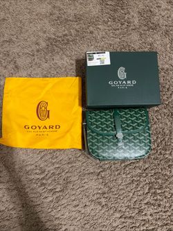 Green goyard messenger bag