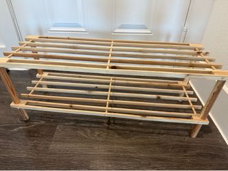2-Tier Wooden Shoe Rack