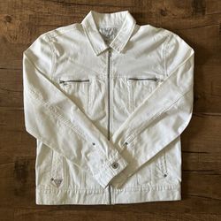Men’s GUESS BRAND Jean Jacket WHITE Size Small (S)