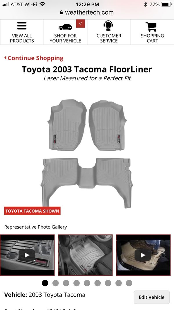 Relisted Toyota Tacoma Weathertech Floor Mats Floor Linera For