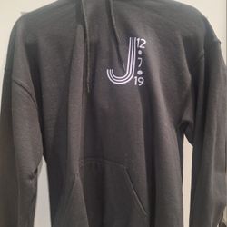 Black Graphic Hoodie Size M – “J 12.7.19” Design