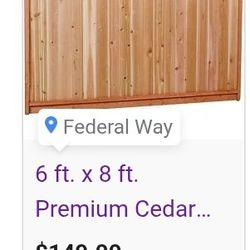 (3) Premium Cedar Wood 6x8 Ft Lattice Fence Sections