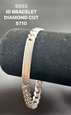 S925  7MM DIAMOND CUT ID BRACELET