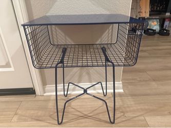 Metal side table - blue