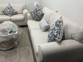 Beige Fabric Sofa Set – 3 Pieces