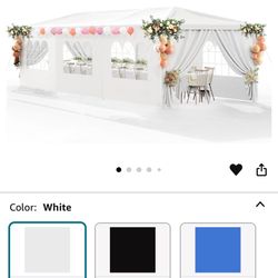 Party Tent 10x30 Outdoor Wedding White Tents for Parties, Heavy Duty Gazebo Event Tents for Parties Canopy Shelter with 8 Removable Sidewalls Waterpro